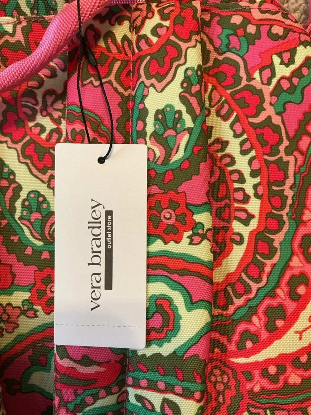 NWT Vera Bradley Capri Pink Paisley Print Essential Large Backpack